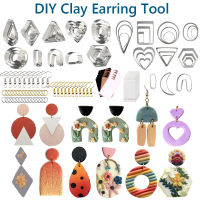 Polymer Clay Cutters Stainless Steel DIY Clay Earring Cutter with Ear Cards Hooks Rings Plastic Bag DIY Clay Earring Cutter