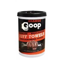 ทิชชู่เปียกเช็ดคราบอเนกประสงค์สำหรับงานช่าง  GOOP 10"x12"  72แผ่น Orange Goop Multi-Purpose Hand Cleaner Ruff Towels - 72 Towel Dispenser