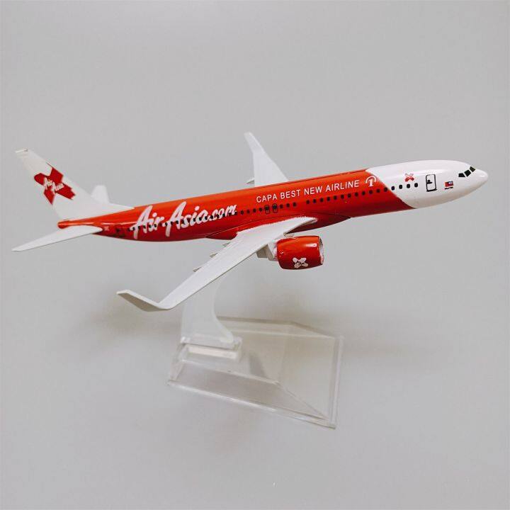 เครื่องบินโบอิ้งโบอิ้ง-b737เครื่องบินแอร์เอเชียสีแดงโลหะอัลลอยด์ขนาด16ซม-เครื่องบินจำลองสีแดงเครื่องบินแบบจำลองเครื่องบินเอเชีย