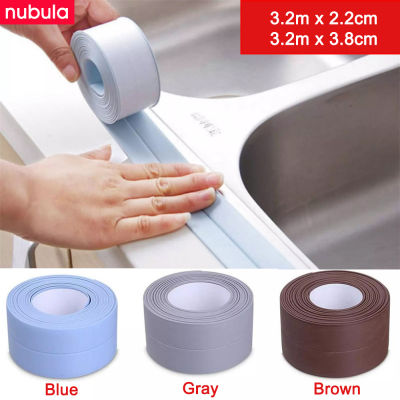 NUBULA 3.2M/Roll Self-Adhesive Caulk Strip Moisture-Proof Anti-กันน้ำกาวเทปสำหรับห้องครัวปิดผนึกรอยต่อ Strip โถส้วมห้องน้ำ Gap Corner Line เทปกาวสติกเกอร์สติกเกอร์