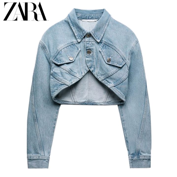 zara-ur-cos-ฤดูใบไม้ผลิการฟื้นฟูวิธีโบราณของเสื้อผ้าใหม่6688024ย่อหน้าสั้นๆแจ็คเก็ตยีนส์ที่แสดงเสื้อ-hilum