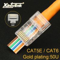 【In-Stock】 MAS Tools Xintylink 50U EZ Rj45เชื่อมต่อ Cat6 Rj 45อีเธอร์เน็ต Cat5e Utp 8P8C Cat 6เครือข่าย Unshielded Modular Cat5