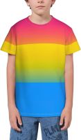 Pansexual Pride Flag T- Shirt Short Novelty for Boys and Girl