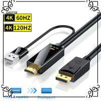 GXQTTR UHD โปรเจคเตอร์สายแปลง2.0 HD เพื่อแสดงตัวแปลงพอร์ตสายเคเบิลอะแดปเตอร์ HDMI-เข้ากันได้กับ Displayport