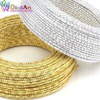 OLINGART 5M/Lot 2.0mm Pattern Aluminum Wire Gold / Silver Colour Soft Craft Versatile Metal Necklace DIY Handmade Jewelry Making