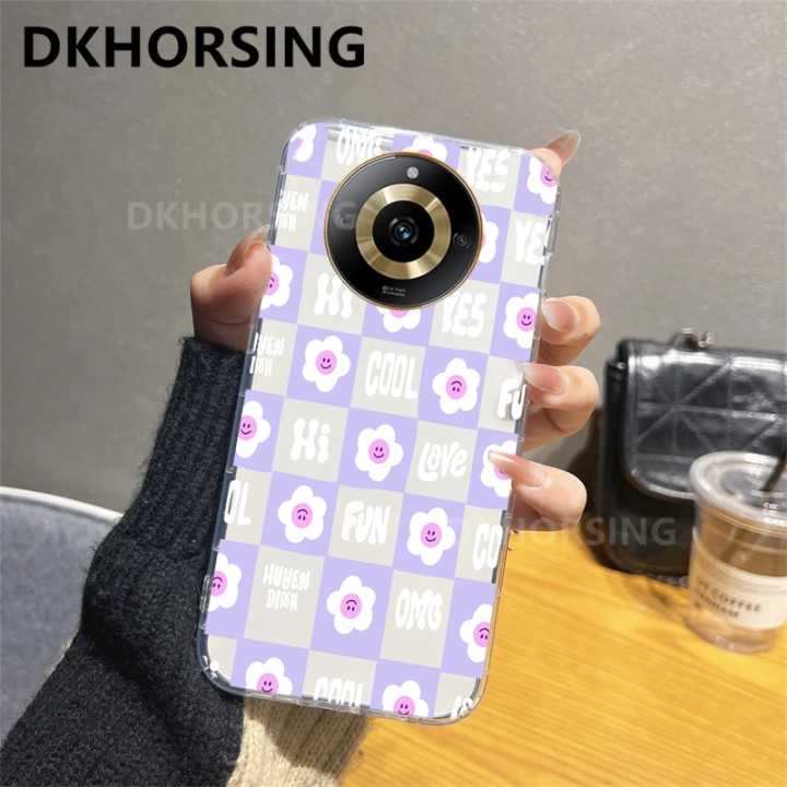 dkhorsing-เคสโทรศัพท์แฟชั่นสำหรับ-realme-11-11-pro-11-pro-ตาข่ายลายดอกไม้-tpu-ซิลิโคนแบบใสปลอกอ่อนฝาหลังแบบใสกันกระแทก-realme11-pro
