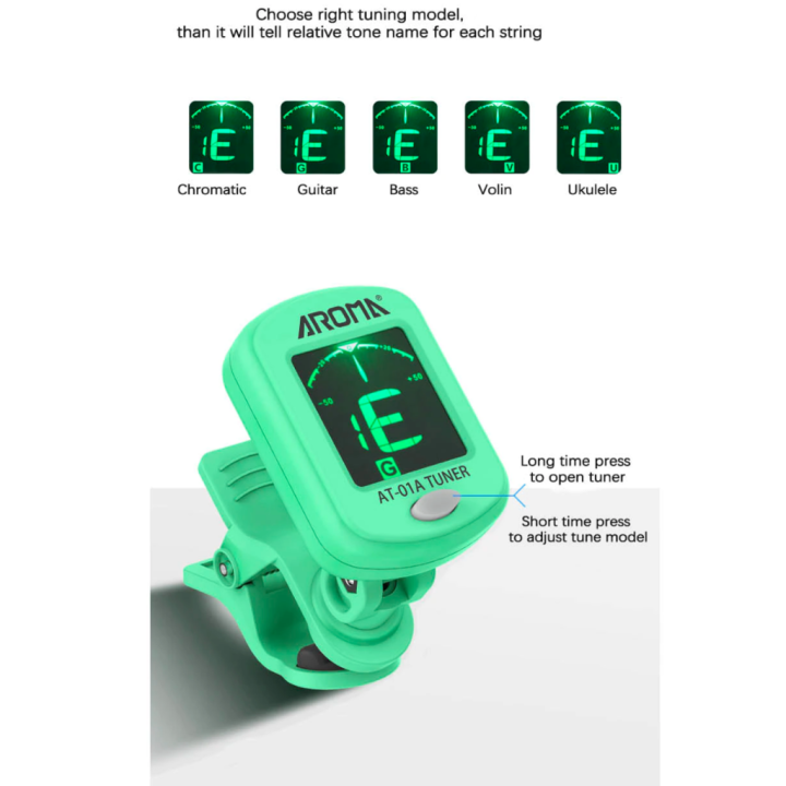 aroma-เครื่องตั้งสายกีตาร์-รุ่น-at-01a-tuner-แถมฟรี-ถ่านพร้อมใช้งาน