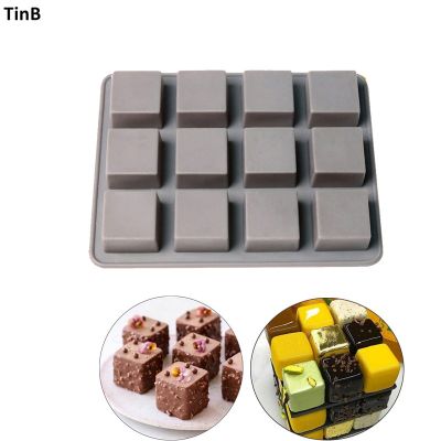 12 Hole Square Mini Silicone Brownie Mold for Oven Silicone Chocolate Molds Ice Cube Tray Jelly Soap Maker Silikone Cake Mould