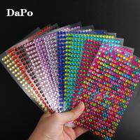 【CW】 10Set/Pack 11Colors Rhinestone Stickers Adhesive Colorful Gem Rhinestones Scrapbooking CT10001