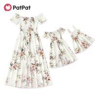 【YF】 PatPat New Summer Floral Print White Matching Maxi Romper Dresses for Mommy and Me