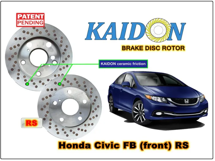 Honda Civic 9th Gen disc brake rotor KAIDON (FRONT) type "RS" spec Lazada