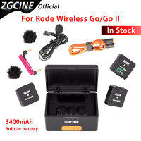 ZGCINE ZG-R30 Pro Mengecas Kes untuk Rode ไร้สาย GO 2 I II ชาร์จเร็วครั้งเดียว3400MAh แบตเตอรี่ในตัว