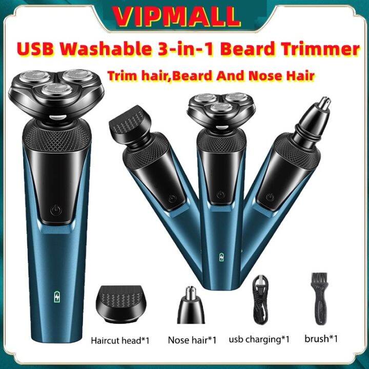 COD Multifunction 3 in 1 Shaver For Men 4D Electric Rechargeable ...