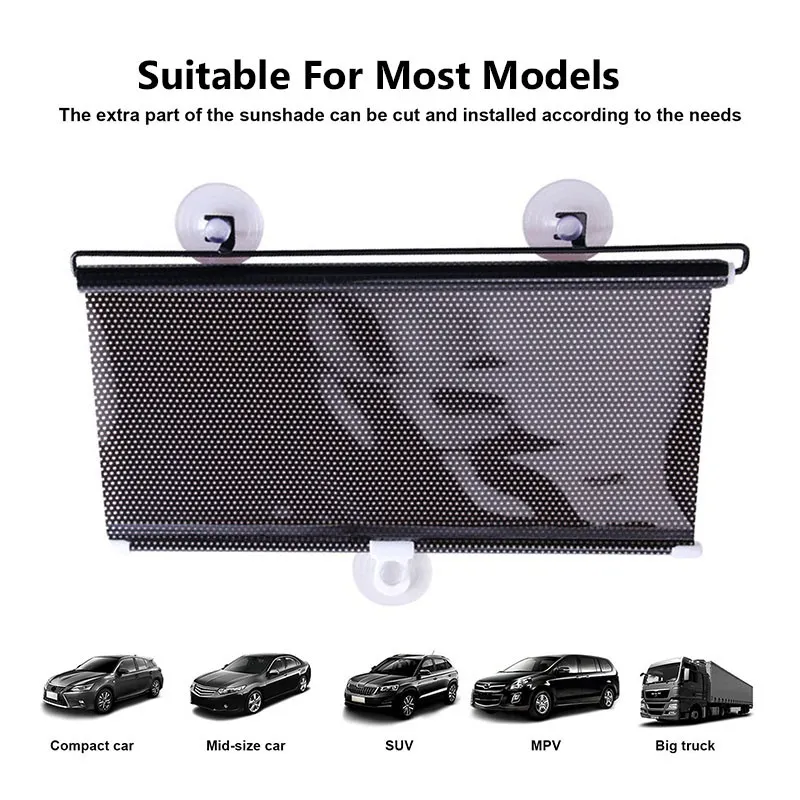 Automatic Retractable Sun Shade Car Auto Front Side Window Curtain Sunshade  Shield Windshield Cover Sun Roller Blinds