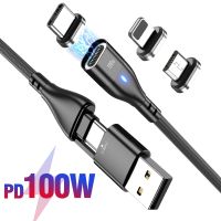 【Taotao Electronics】 AUFU PD 100W 3 In 1 USB Type C Cable สำหรับ iPhone 12 Mini 11 Pro XR XS Max Magnetic Charger Fast Charging Micro Cord