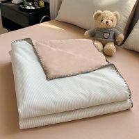 【Ready】? Summer air-conditioning blanket sofa blanket single nap small thin quilt office blanket bed lunch break shawl blanket