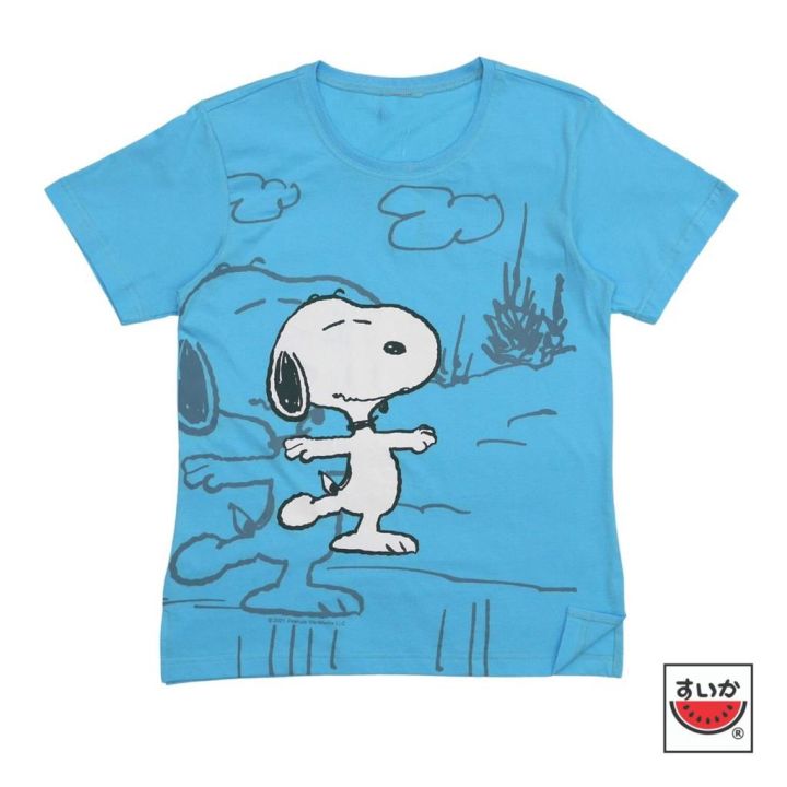 s-5xl-suika-แตงโม-เสื้อแตงโม-เสื้อยือคอกลม-snoopy-ลายกางแขน-sn-o-014-s-5xl