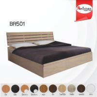 Raminthra Furniture เตียงนอน 5ฟุต ระแนงหลังเหล็ก BR-501( มีหลายสีให้เลือก) Bed