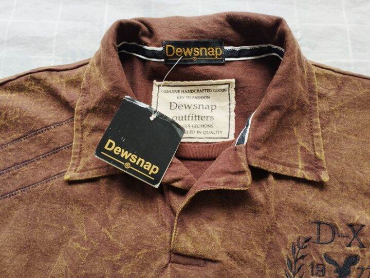 dewsnap-sport-wear-เสื้อโปโลชาย-สไตล์-handcrafted-สีน้ำตาล-ไซส์-43-ป้ายห้อย-สภาพเหมือนใหม่