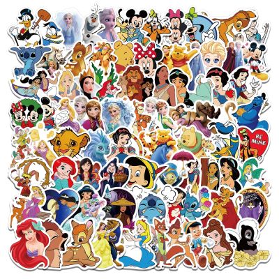 ☈✲ 50/100pcs Disney Mixed Cartoon Stickers Movie Decals DIY Laptop Phone Guitar Luggage Bottles Waterproof Gift Sticker Kid Toy