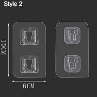 2/5ชิ้นใสไร้รอยต่อเบ็ดแบบยึดติดยึดแผ่นยางกันลื่นสำหรับวางโทรศัพท์มือถือห้องน้ำกันน้ำที่ยึดราวไม้แขวนติดผนังในห้องครัว