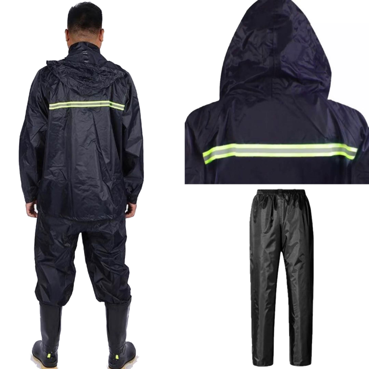Motorcycle Riding Rain Coat Suit (Black) Lazada PH