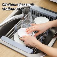 Adjustable Sink Dish Drainers Drain Basket Kitchen Organizer Stainless Steel Dish Drying Rack escopic Sink Storage Rack