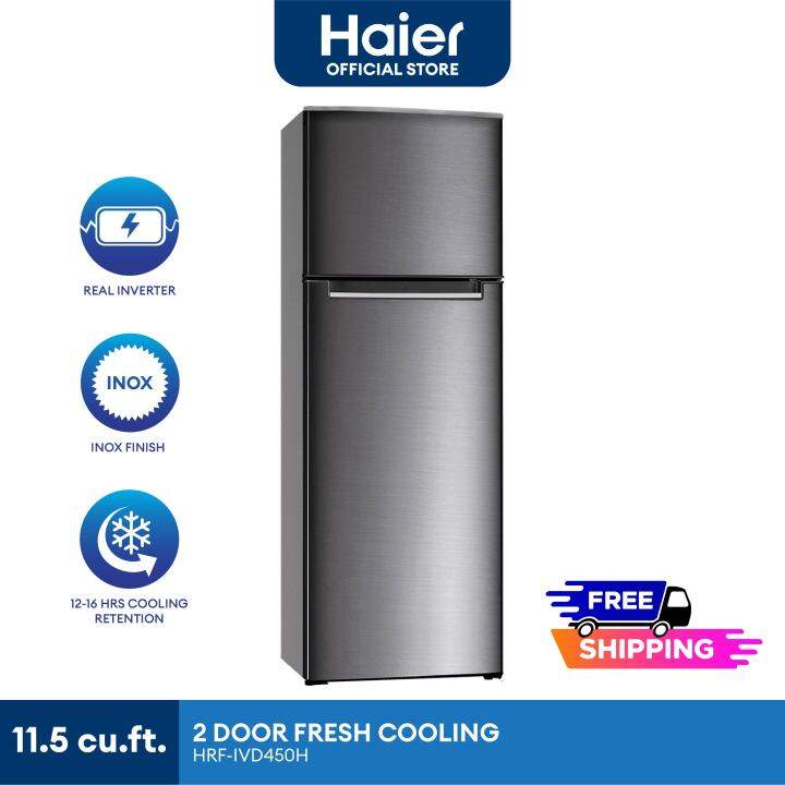 Haier Hrf Ivd H Cu Ft Fresh Cooling Inverter Two Door Refrigerator Inox Finish