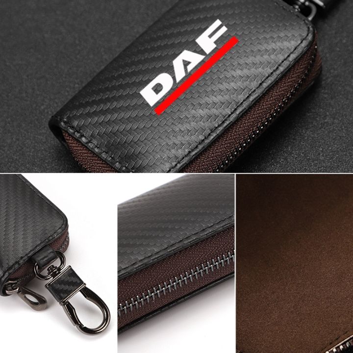 for-daf-xf-95-105-cf-lf-van-car-accessories-carbon-fiber-car-key-case-men-ladies-key-storage-bag