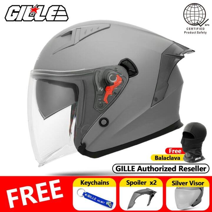 Gille 172 GVR V1 Solid Dual Visor Half Face Motorcycle Helmets Helmet