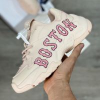 รองเท้าหนังMLB_boston PINK leather✅สวยแท้100% ใส่สบายเท้า เพิ่มความมั่นใจ รองเท้าผ้าใบ รองเท้าลำลอง รองเท้าผู้หญิง รองเท้าแฟชั่น