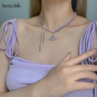 Fashion French Romantic Style Heart Shape Clavicle Chain/ Trend Vintage Purple Planet Necklaces Beach Jewelry