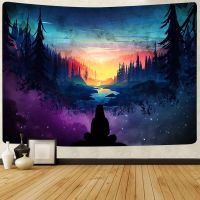 Fantasy Forest Tapestry Castle Architecture Tapestry Living Room Dormitory Bedroom Room Aesthetics Home Decoration