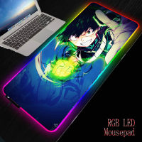 Mairuige My Hero Academia Anime Gaming RGB Large Mouse Pad Gamer Computer Mousepad Led Backlight XXL Mause Pad Keyboard Desk Mat