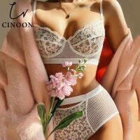 CINOON y Lace Lingerie Women Floral Embroidery Bra Set Push Up Brassiere French Thin Cup Transparent Bralette Girl Underwear