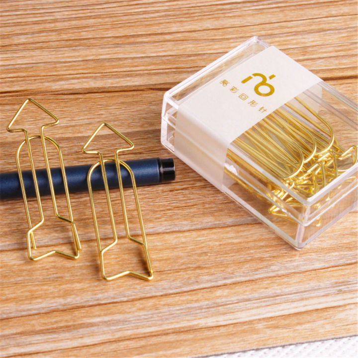 bookmarks-ticket-clips-envelope-clips-a-box-of-paper-clips-hollow-paper-clips-golden-arrow-paper-clips