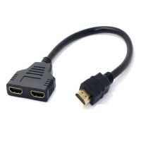 INEX2SHOP สาย HDMI สายตัวแยก1ชายคู่ HDMI 2หญิง Y รางช่องยูเอสบี 0.3 ม