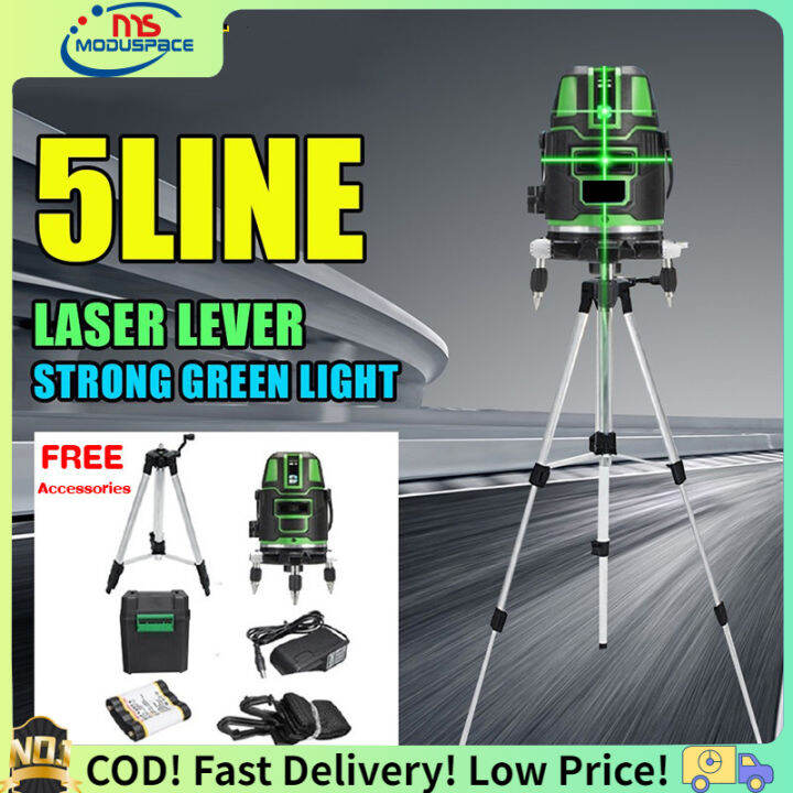 【HIGH PRECISION】laser level, laser leveling tools with stand, 5 Lines Strong Green light Laser