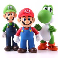 Super Mario 3 ชิ้น/เซ็ตMario Bros yoshi Luigiพีวีซีรูปการกระทำของสะสมของเล่นรุ่น 11-12 เซนติเมตรkt2652