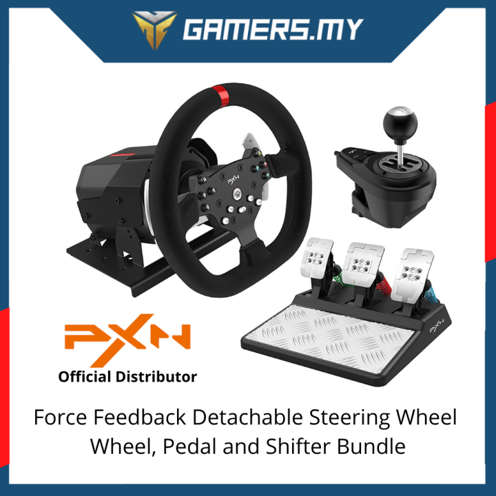 PXN V10 Force Feedback Steering Wheel Detachable Racing Wheel 270 900  Degree Race Steering Wheel with 3-Pedals and Shifter Bundle for PC,Xbox One, Xbox 通販