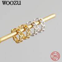 {Han ornaments}WOOZU ของแท้925เงินสเตอร์ลิง Minimalist Cuban Link Chain หมูจมูก Hoop ต่างหูสำหรับผู้หญิงเครื่องประดับ Fine อุปกรณ์เสริม