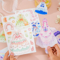 Girl dress-up game sticker book Cute cartoon dress-up sticker Scrapbook Journal Diary Decaration landscaping material sticker