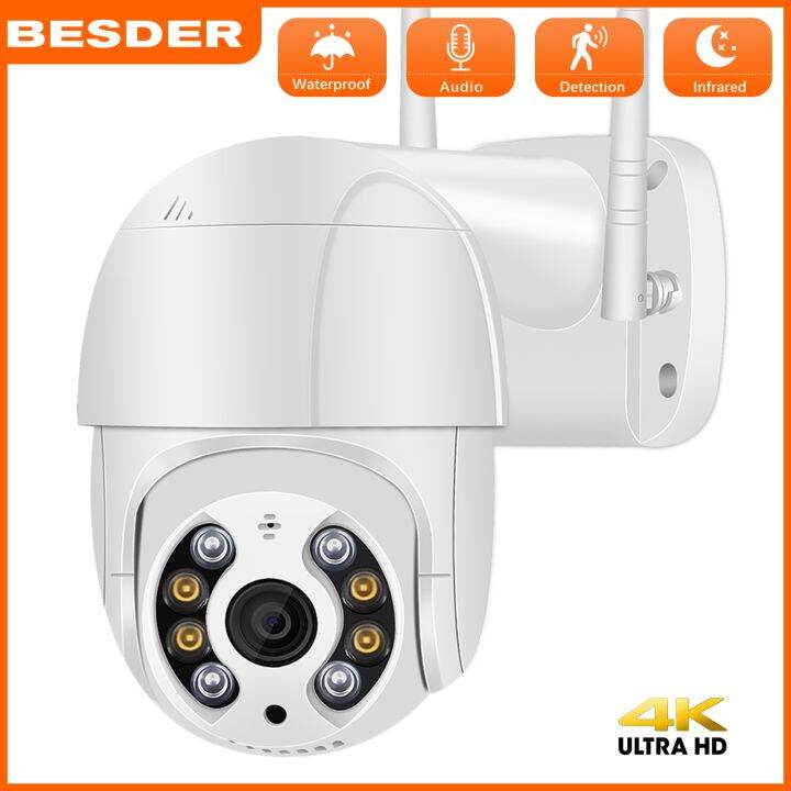 BESDER 8MP 4K Wireless PTZ Mini Camera Ultra HD Color Night Vision H.265 5MP AI Auto Tracking