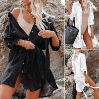 Beach Shirts Bikini Cover Ups for Women Self Belted Kimono Dress Elegant Swimsuit Covers Holiday Bathing Suits Beachwear