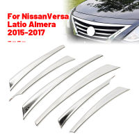 รถ Chrome ด้านหน้ากลางตาข่าย Grille Hood กันชนฝาครอบ Trim ตกแต่งสำหรับ NISSAN VERSA LATIO ALMERA 2014 2015 2016 2019