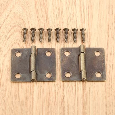 【LZ】 2Pcs 38x34mmAntique Bronze Vintage Furniture Hinge Cabinet Drawer Door Butt Hinge Iron Jewelry Wood Box Decorative Hinges