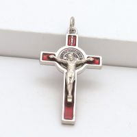 【hot】☋☁  Cottvott Religious Exorcism St Benedict Crucifixion Pendant Keychain Necklace Rosary Charms Jewelry Part 1pc