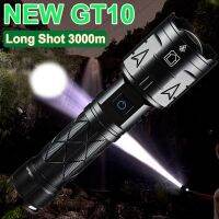 ไฟฉาย LED ทรงพลัง USB ชาร์จไฟค้นหาสปอตไลท์ XHP120 High Lumens White LED Tactical Torchlight