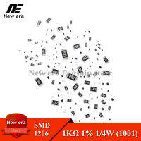 100Pcs Original 1206ตัวต้านทานSMD 1KΩ (1001) 1/4W 0.25W ± 1% 1KR 1Kohmตัวต้านทานชิป