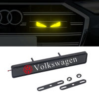 พร้อมสติ๊กเกอร์ตราตะแกรงหน้าหม้อรถยนต์ไฟรถยนต์ LED เหมาะสำหรับ Volkswagen Polo Passat B5 Golf 4 5 6 Mk6 Tiguan Gol CrossFox